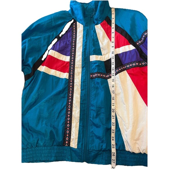 Sunterra Vintage 90s Spirit boho tribal LG Wind Breaker Full Zip Jacket Aztec - Picture 13 of 16